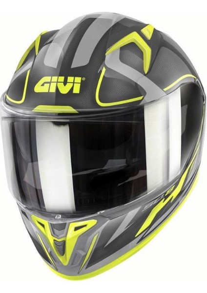 Motosiklet Kaskı Givi 50.8 Racer Mat Siyah Titanium Sarı Kask fiyatları