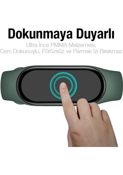 Polham Xiaomi Mi Band 7 Full Kaplama Ekran Koruyucu, Su Geçirmez,parmak Izi Bırakmaz 3D Koruyucu