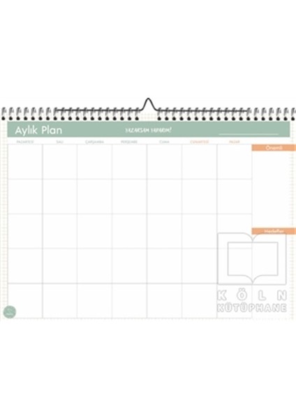 Süresiz Aylık Planlayıcı - Minimal Desenli