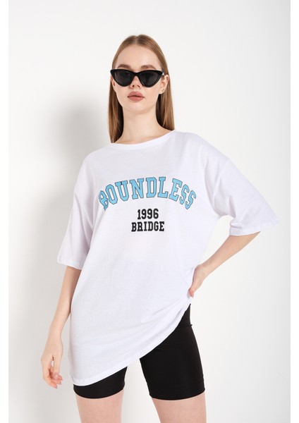 Kadın Boundless Baskılı Oversize Tshirt