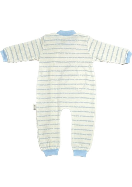 Unisex Bebek Penye Tulum Çizgili Kuzu