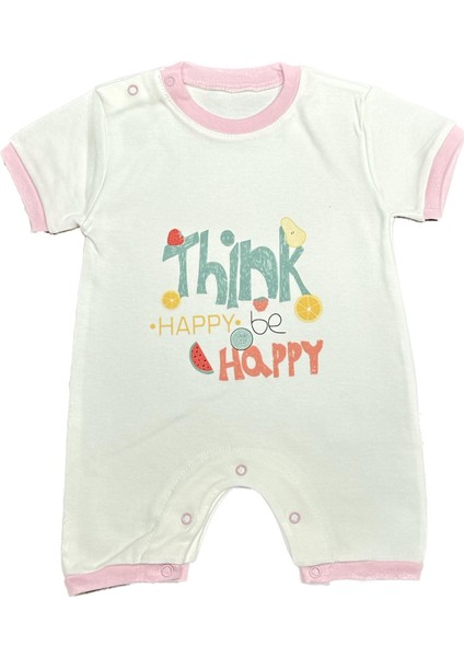 Unisex Bebek Yazlık Penye Tulum Happy