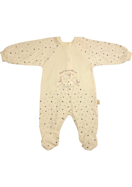 Unisex Bebek Penye Tulum Puanlı Kuzu