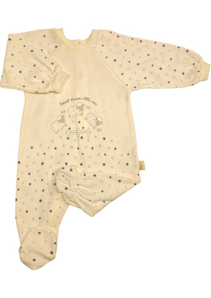 Unisex Bebek Penye Tulum Puanlı Kuzu