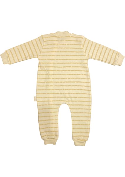 Unisex Bebek Penye Tulum Çizgili Happy Ayı modelleri