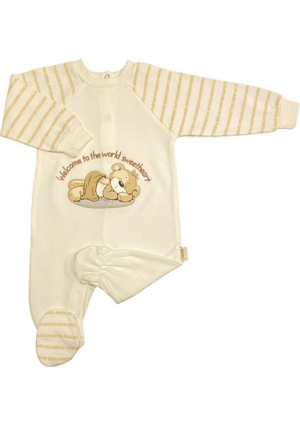 Unisex Bebek Penye Tulum Welcome Ayı fiyatları