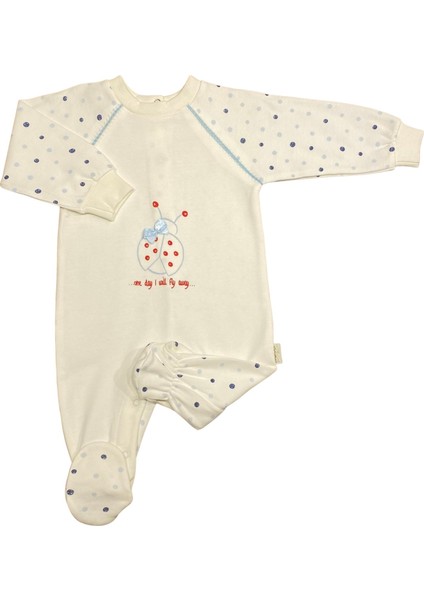 Unisex Bebek Penye Tulum Puanlı Uğur Böceği