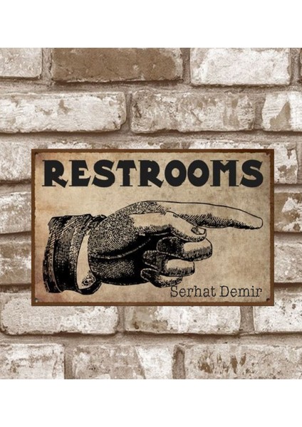 Metal Restrooms Retro Poster (29X19)