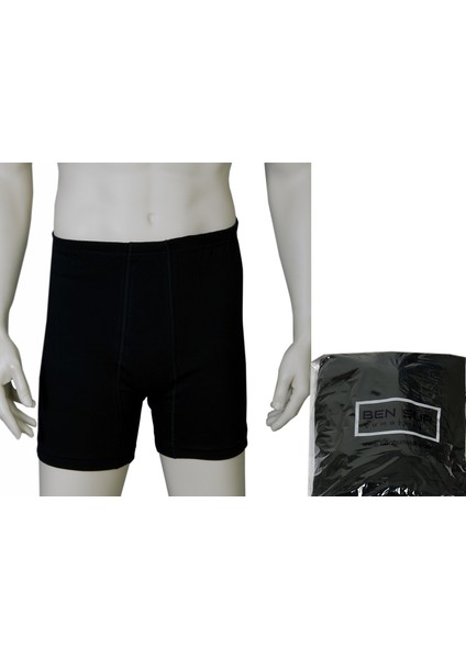 Siyah Erkek Paçalı Boxer Ekonomik Paket 6'lı