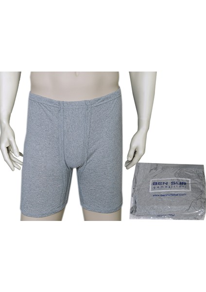 Gri Erkek Paçalı Boxer Ekonomik Paket 3'lü