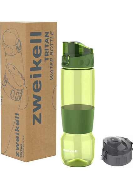 Pivot Switch Military Green Bpa Içermez 650 ml Tritan Kırılmaz Suluk-su Matarası-yedek Kapak Hediye