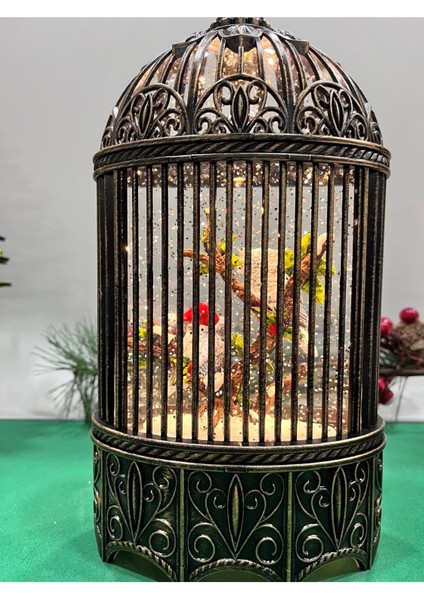 Musicbox Kingdom- 62011 Sevimli Baykuşlar 8 Melodili Işıklı Müzikli Lantern Kar Küresi