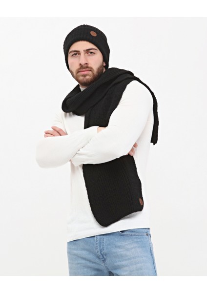 Siyah Atkı Bere Takımı