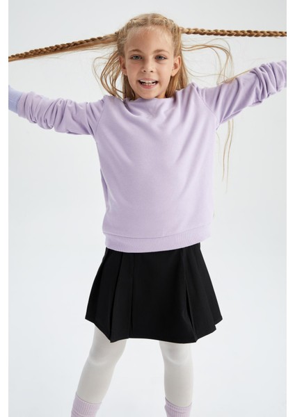 Kız Çocuk Bisiklet Yaka Okul Sweatshirt U6470A622AU