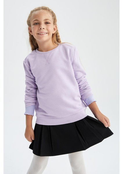 Kız Çocuk Bisiklet Yaka Okul Sweatshirt U6470A622AU