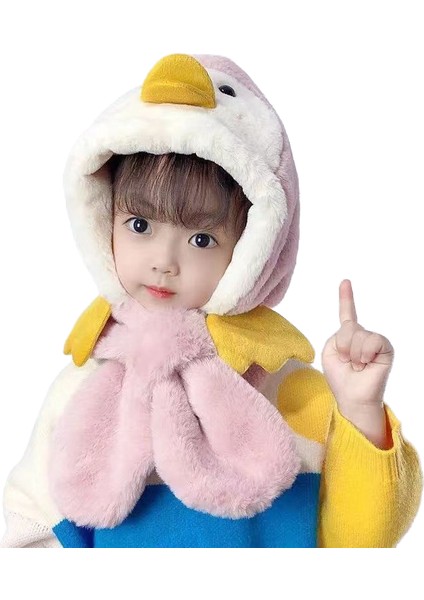 Karikatür Bebek Peluş Atkı Şapka Tek Parça Takım (Yurt Dışından)