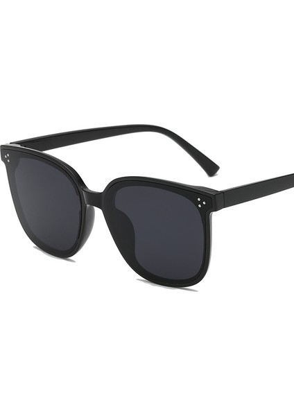 Kadın Vintage Kare Güneş Gözlüğü - Siyah/gri (Yurt Dışından)