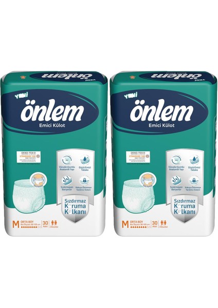 Yetişkin Emici Külot Bezi Orta Boy Medium 30 Adet x 2 Paket