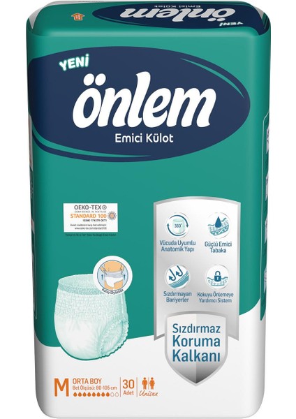 Yetişkin Emici Külot Bezi Orta Boy Medium 30 Adet x 2 Paket