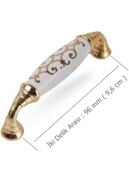 Tomurcuk Porselen Mobilya Kulp 96 mm Altın Yaldız Desen Altın fiyatları