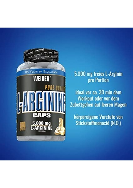 Weıder L-Arginin Kapsülleri Porsiyon Başına 5.000 Mg Arginin