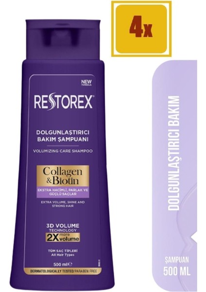 Collagen&biotin Dolgunlaştırıcı Şampuan 500 ml 4 Adet
