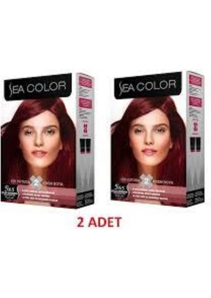 5.65 Çilek Kırmızısı Set Boya 2 Kutu Tüp Boyası 2X50 ml + Oksidasyon 75ML