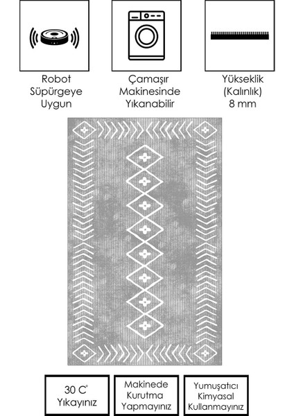 Makinede Yıkanabilir Kaymaz Taban Leke Tutmaz Salon Halısı Mutfak Halısı ve Yolluk