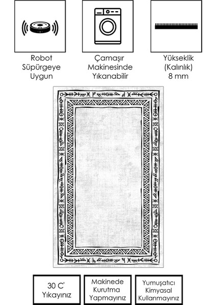 Makinede Yıkanabilir Kaymaz Taban Leke Tutmaz Salon Halısı Mutfak Halısı ve Yolluk