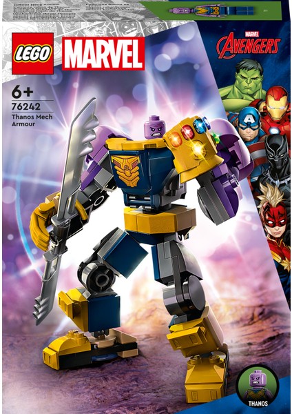 Marvel Thanos Robot Zırhı 76242 - 6 Yaşve Üzeri Çocuklar Için Avengers Figürü Oyuncak Yapım Seti (113 Parça)