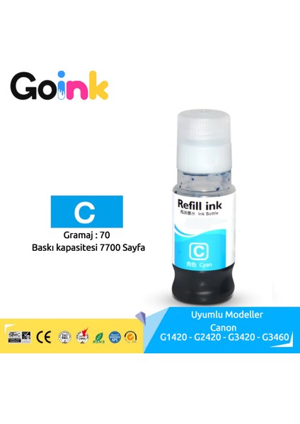 Canon G1420 Gı-41 4 Renk Mürekkep Seti - (GI-41C/GI-41M/GI-41PGBK/GI-41Y)