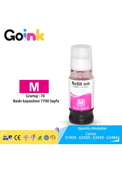 Canon G1420 Gı-41 4 Renk Mürekkep Seti - (GI-41C/GI-41M/GI-41PGBK/GI-41Y)