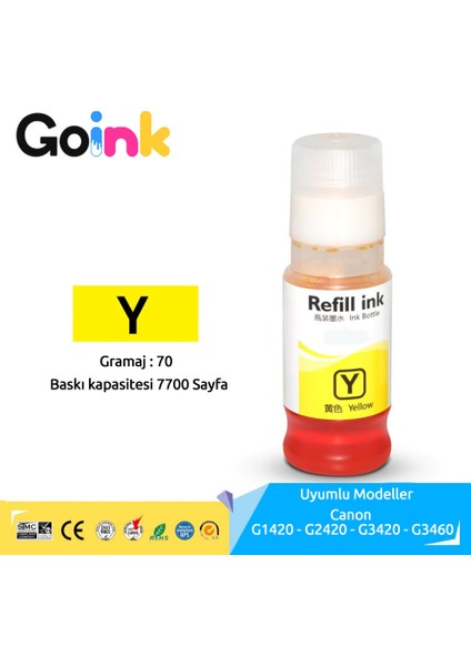 Canon G1420 Gı-41 4 Renk Mürekkep Seti - (GI-41C/GI-41M/GI-41PGBK/GI-41Y)