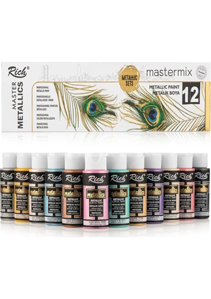 Seramik Hamuru 6x2 kg Rich Master Mix 60CC Akrilik 12Lİ Metalik Renk Seramik Başlangıç Sanat Seti fiyatları