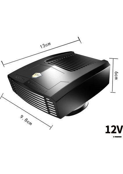 12V Araba Taşınabilir Isıtıcı Elektrikli Soğutma Isıtma Fanı - Siyah (Yurt Dışından)