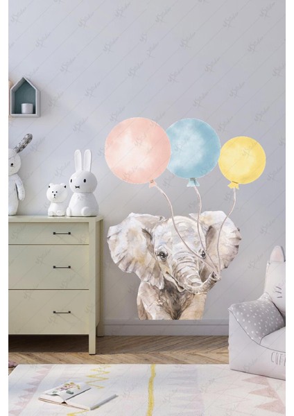 Sevimli Fil ve Balonlar Cam Duvar Kapı Sticker Seti, Bebek Çocuk Odası Sticker fiyatları