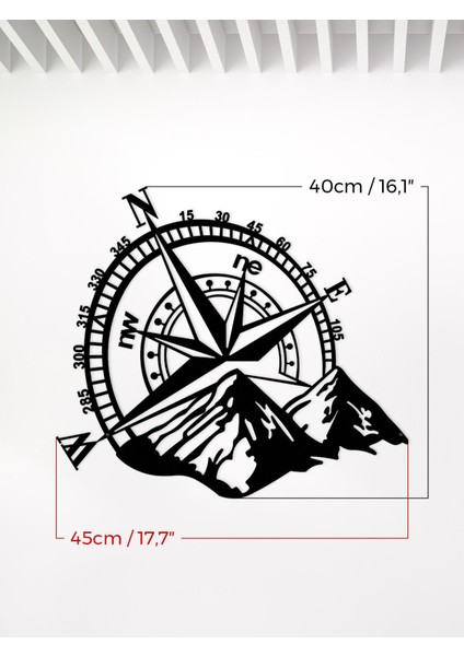 Metalium Concept Pusula Dağ Temalı Off Road Metal Tablo 45X40CM