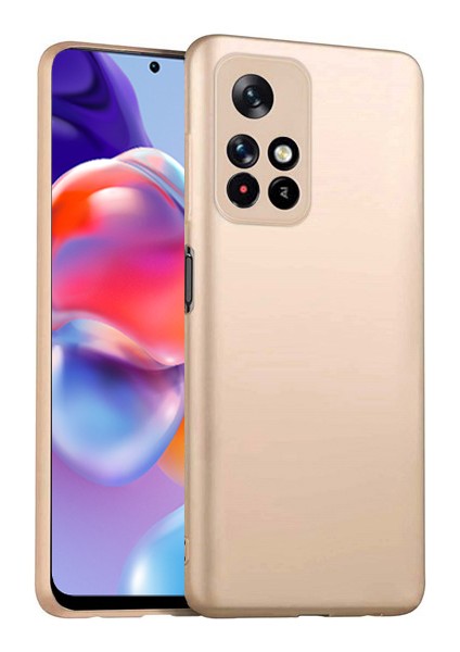 Xiaomi Poco M4 Pro 5g Kılıf Ultra Ince Renkli Silikon Kapak Gold