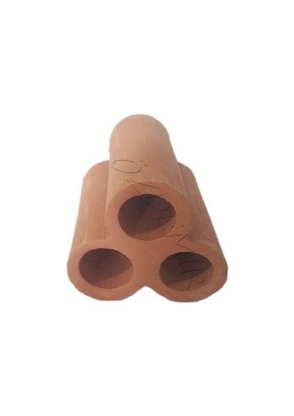 Y-Karides Yuvası ve Üretim Tüpü 3 Lü Seramik Kahverengi 7x6 cm