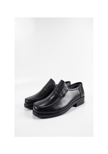 Erkek Siyah Deri Ortopedik Klasik Ayakkabı fırsatları