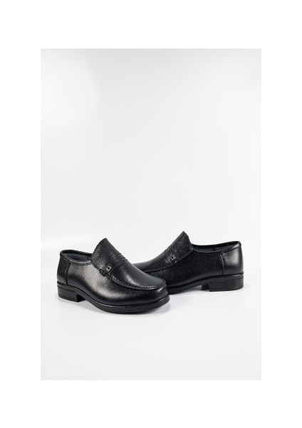 Erkek Siyah Deri Ortopedik Klasik Ayakkabı indirimleri