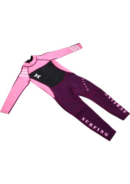 Neopren Naylon Plaj Mayosu Tam Vücut Wetsuit Kız Çocuk Plaj Sörf Pembe Xl (Yurt Dışından)