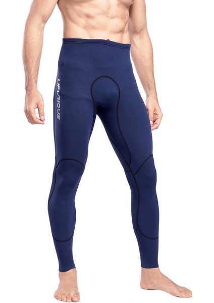 Erkek Tüplü Dalış Wetsuit Sıkıştırma Pantolonları Wetsuit Uzun Taytlar Mavi (Yurt Dışından)