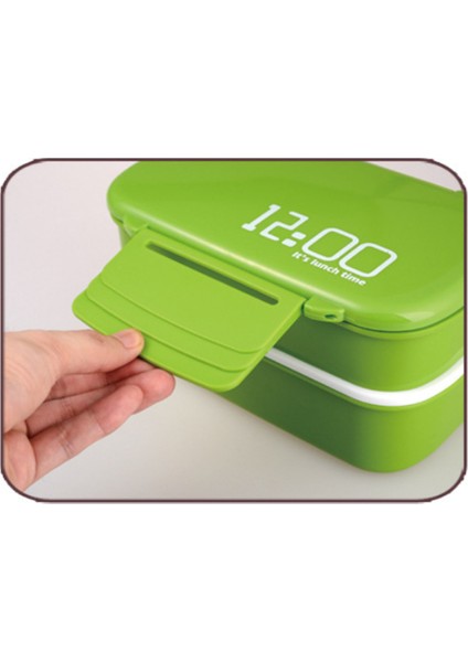 Büyük Kapasiteli 1400ML Çift Katmanlı Plastik Öğle Yemeği Kutusu 12:00 Mikrodalga Fırın Bpa'sız Öğle Yemeği Kutusu - Yeşil (Yurt Dışından) fiyatları