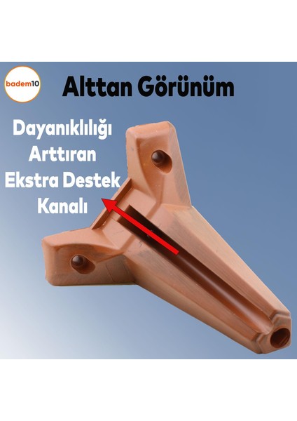 Sedir Lüks Mobilya Kanepe Sehpa Tv Ünitesi Koltuk Ayağı 15 cm Ahşap Desenli Kahverengi Baza Ayakları