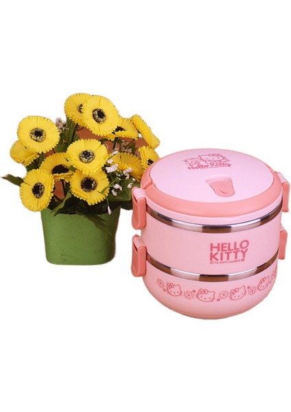 2 Katmanlı Termal Öğle Yemeği Kutusu Çocuklar Için Termos Gıda Konteyner Paslanmaz Çelik Yalıtım Öğle Yemeği Kutusu Termos Pembe (Yurt Dışından)