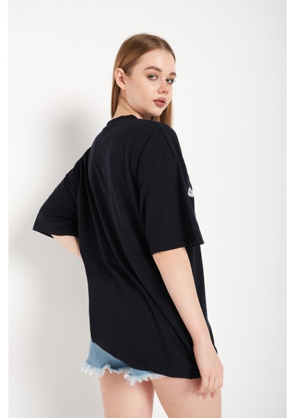 Kadın Oversize T-Shirt Ön Newyork Baskılı Tişört