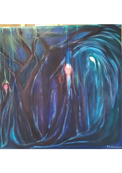 Akışta Kanvas Üzerine Yağlı Boya 80 x 80