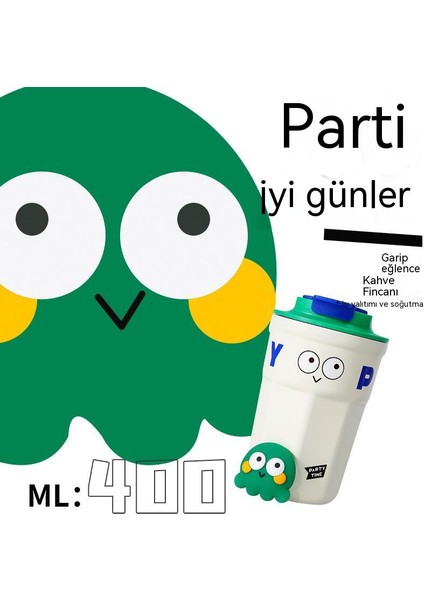 Komik Karikatür Termos Kupası Kahve Fincanı Yüksek Yüz Değeri Kızlar Soğuk Su Bardağı 316 Paslanmaz Çelik Çift Eşlik Bardak (Yurt Dışından) modelleri