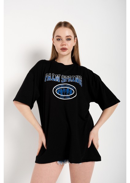 Kadın Palm Springs Baskılı Oversize T-Shirt fiyatları